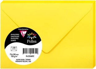 Декоративный конверт Pollen, Clairefontaine, 75х100мм, 120г/м2, ярко-желтый цена и информация | Конверты, открытки | 220.lv