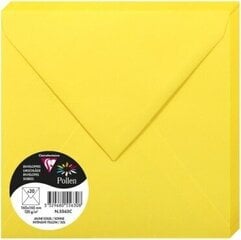 Декоративный конверт Pollen, Clairefontaine, 165x165мм, 120г/м2, ярко-желтый  сп. цена и информация | Конверты | 220.lv