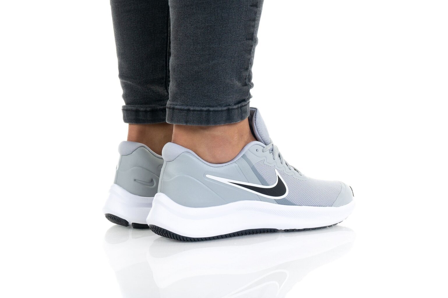 Nike skriešanas apavi Star Runner 3 GS, pelēki цена и информация | Sporta apavi vīriešiem | 220.lv
