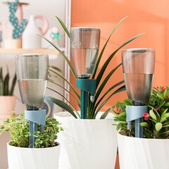 Automātiskas pilītes ar pudeli ziediem un podiņiem - zilā krāsā цена и информация | Средства для ухода за растениями | 220.lv