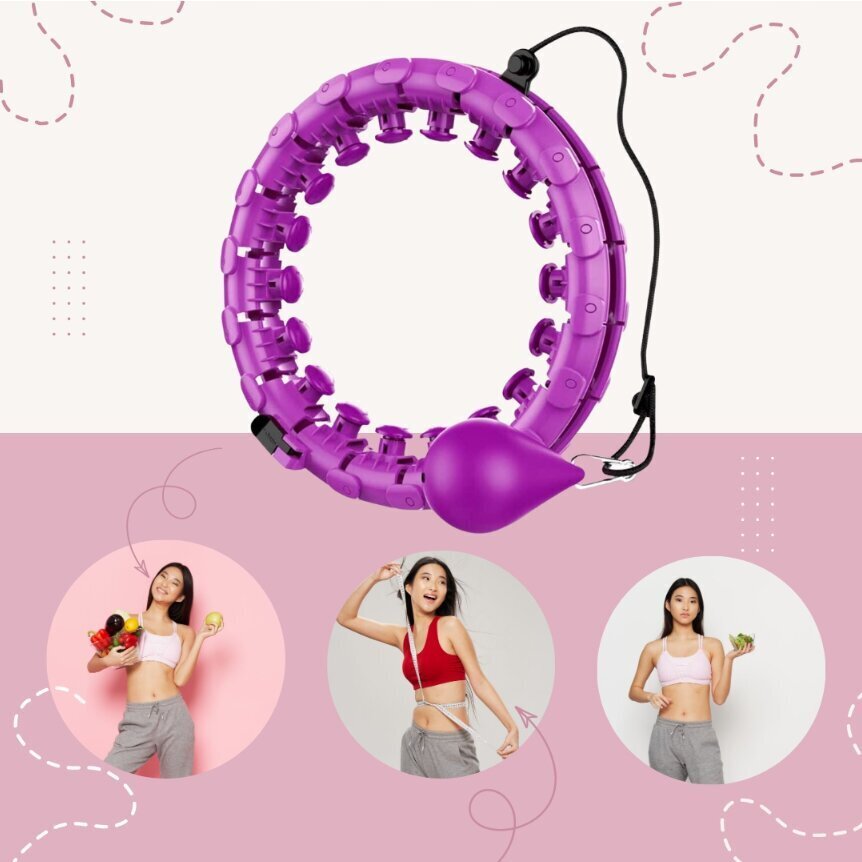 Tievēšanas aplis Hula Hoop Smart, 45 cm, violets цена и информация | Vingrošanas riņķi un nūjas | 220.lv