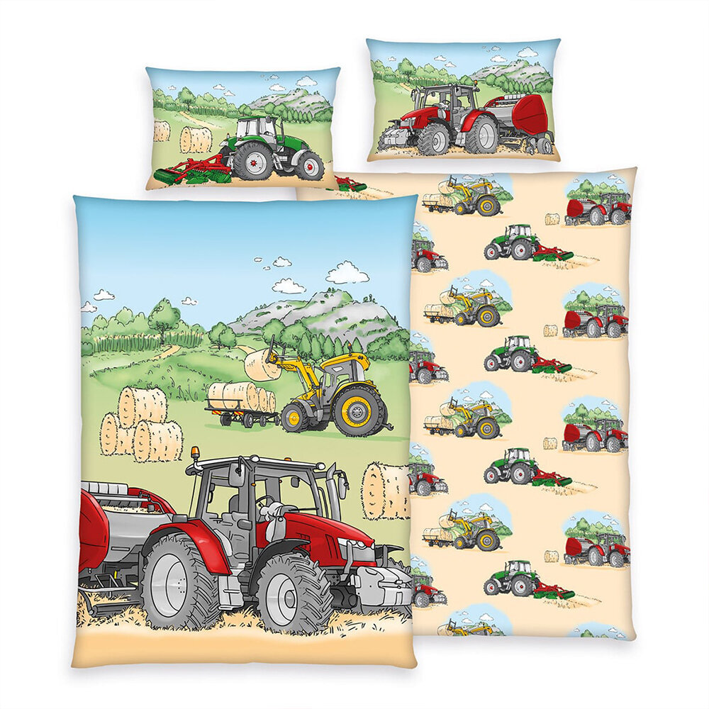Herding bērnu gultas veļas komplekts Traktors, 100x135 cm, 2 daļas cena un informācija | Bērnu gultas veļa | 220.lv