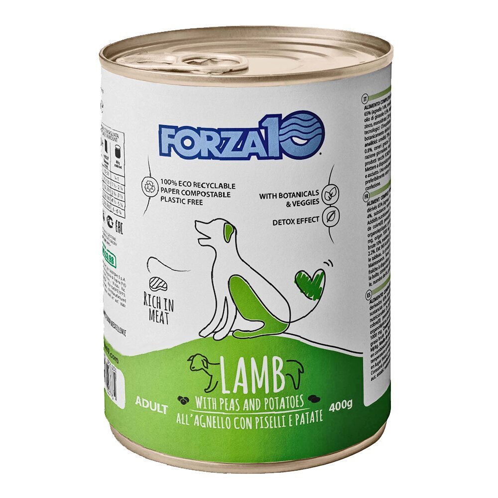 Forza10 Maintenance suņiem ar jēru, zirņiem un kartupeļiem, 6 gab x 400 g cena un informācija | Konservi suņiem | 220.lv