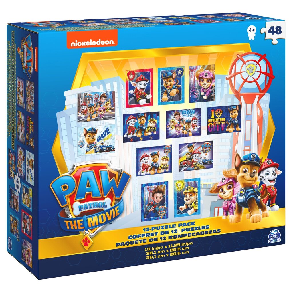 Puzļu komplekts Paw Patrol 12in1, 12 x 48 d. цена и информация | Puzles, 3D puzles | 220.lv