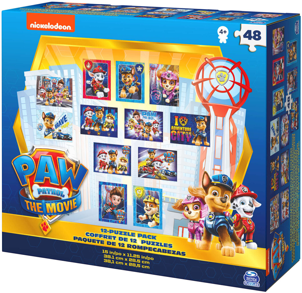 Puzļu komplekts Paw Patrol 12in1, 12 x 48 d. цена и информация | Puzles, 3D puzles | 220.lv