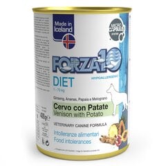 Forza10 DIET pieaugušiem suņiem ar brieža gaļu un kartupeļiem, 12 gab x 400g cena un informācija | Konservi suņiem | 220.lv