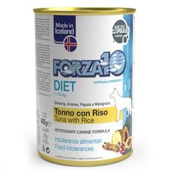 Forza10 DIET pieaugušiem suņiem ar tunci un rīsiem, 12 gab x 400g цена и информация | Консервы для собак | 220.lv