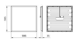 LED panelis Philips 600 x 600 mm, 34W/4000K цена и информация | Монтируемые светильники, светодиодные панели | 220.lv