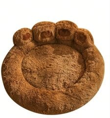 Лежанка для домашнего животного Медвежья лапа, 70x70x30 см, коричневая цена и информация | Лежаки, домики | 220.lv