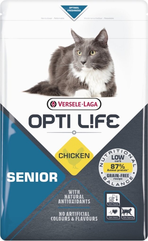 Versele Laga Opti Life pieaugušiem kaķiem, ar vistu, 1 kg cena un informācija | Sausā barība kaķiem | 220.lv