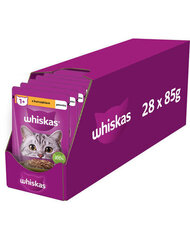 Whiskas для взрослых кошек с курицей, 28х85 г цена и информация | Консервы для котов | 220.lv