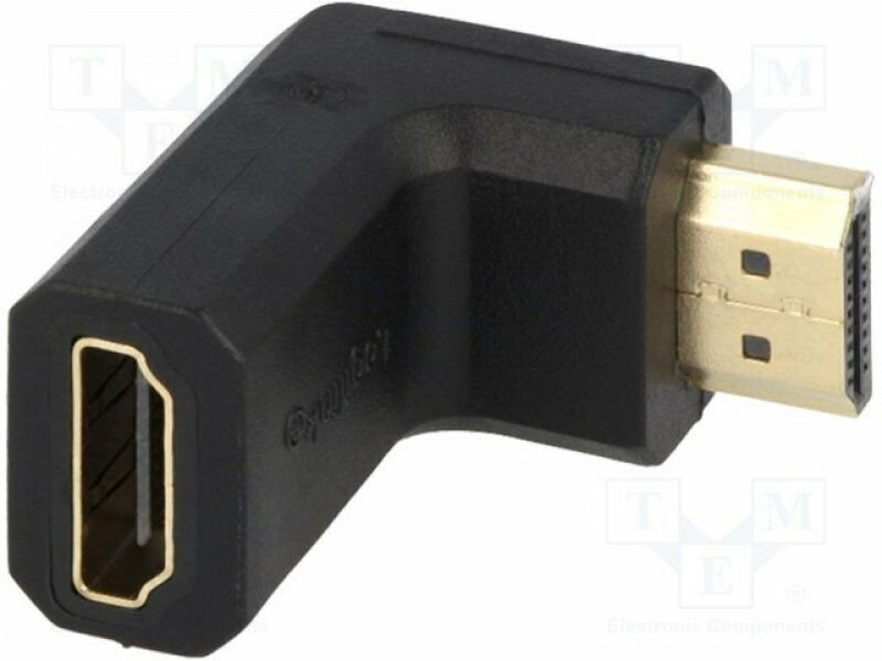HDMI Adapter, AM to AF in 90 degree flat angled цена и информация | Adapteri un USB centrmezgli | 220.lv