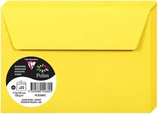 Декоративный конверт Pollen, Clairefontaine, C6 (114x162мм), 120г/м2, ярко-желтый цена и информация | Конверты, открытки | 220.lv