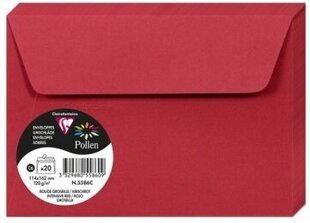 Декоративный конверт Pollen, Clairefontaine, C6 (114x162мм), 120г/м2, ярко-красный цена и информация | Конверты, открытки | 220.lv