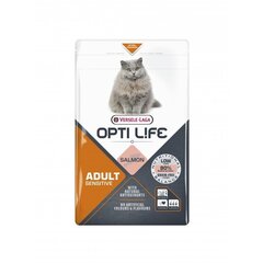 Versele Laga Opti Life kaķiem ar lasi, 1 kg цена и информация | Сухой корм для кошек | 220.lv