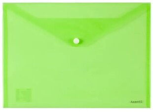 Plastmasas aploksne ar klipsi Axent, A4, zaļa cena un informācija | Kancelejas preces | 220.lv
