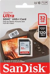 Sandisk Ultra SDHC SDSDUN4-032G-GN6IN цена и информация | Карты памяти для фотоаппаратов | 220.lv