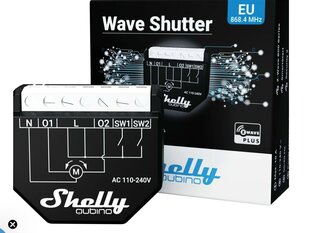 Умное реле Shelly Qubino Wave 2PM цена и информация | Системы безопасности, контроллеры | 220.lv