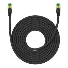 Braided network cable cat.8 Baseus Ethernet RJ45, 40Gbps, 10m (black) цена и информация | Кабели и провода | 220.lv