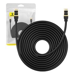 Braided network cable cat.8 Baseus Ethernet RJ45, 40Gbps, 10m (black) цена и информация | Кабели и провода | 220.lv