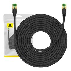 Braided network cable cat.8 Baseus Ethernet RJ45, 40Gbps, 15m (black) цена и информация | Кабели и провода | 220.lv