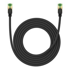 Braided network cable cat.8 Baseus Ethernet RJ45, 40Gbps, 3m (black) цена и информация | Кабели и провода | 220.lv