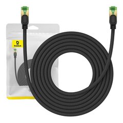 Braided network cable cat.8 Baseus Ethernet RJ45, 40Gbps, 5m (black) цена и информация | Кабели и провода | 220.lv