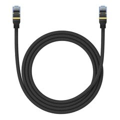 Braided network cable cat.7 Baseus Ethernet RJ45, 10Gbps, 1,5m (black) цена и информация | Кабели и провода | 220.lv