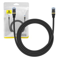 Braided network cable cat.7 Baseus Ethernet RJ45, 10Gbps, 1,5m (black) цена и информация | Кабели и провода | 220.lv