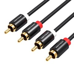 2RCA (Cinch) to 2RCA (Cinch) Cable Vention VAB-R06-B200 2m (black) цена и информация | Кабели и провода | 220.lv