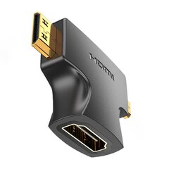 HDMI - Mini|Micro HDMI Adapter 2in1 Vention AGFB0 (Black) цена и информация | Адаптеры и USB разветвители | 220.lv