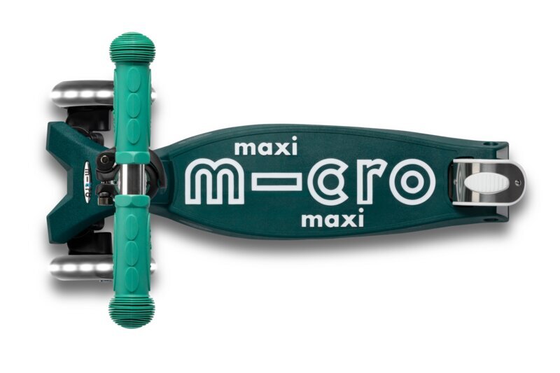 Bērnu skrejritenis Micro Maxi Deluxe Eco LED, zaļš cena un informācija | Skrejriteņi | 220.lv