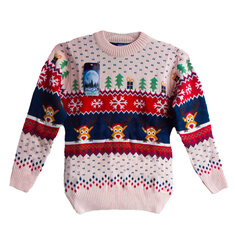 Ziemassvētku džemperis bērniem, rozā cena un informācija | Jakas, džemperi, žaketes, vestes meitenēm | 220.lv