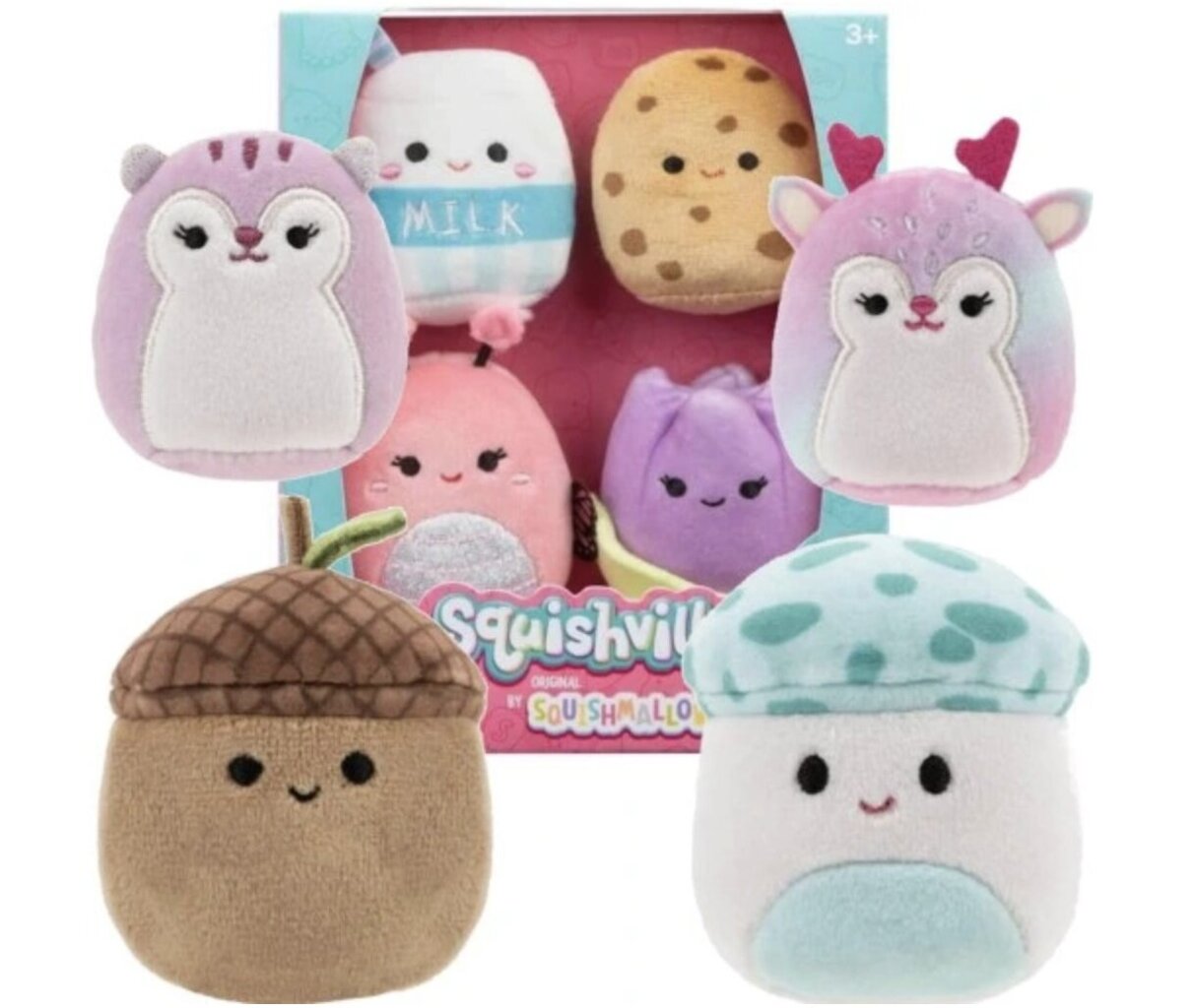 Plīša rotaļlietu komplekts Squishmallows, 4 gab. цена и информация | Mīkstās (plīša) rotaļlietas | 220.lv