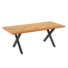 Ēdamgalds ROWAN 200x90xH75cm, skujiņas ozols cena un informācija | Virtuves galdi, ēdamgaldi | 220.lv