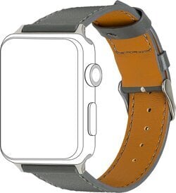 Topp Watch Band Leather Grey цена и информация | Viedpulksteņu un viedo aproču aksesuāri | 220.lv