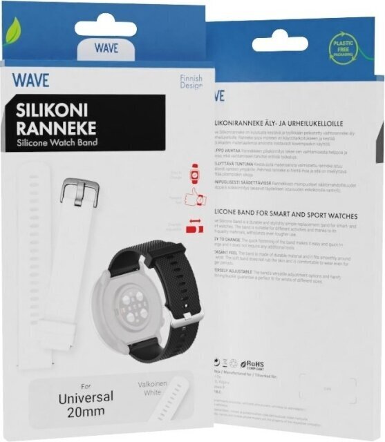 Wave Silicone Universal White cena un informācija | Viedpulksteņu un viedo aproču aksesuāri | 220.lv