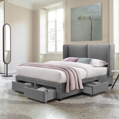 Кровать SUGI 160x200см, серый цена и информация | Кровати | 220.lv