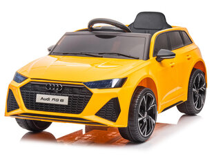 Одноместный электромобиль Audi RS 6, желтый цена и информация | Электромобили для детей | 220.lv