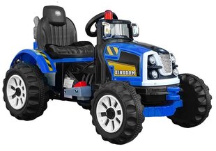 Vienvietīgs bērnu elektriskais traktors Kingdom, zils cena un informācija | Bērnu elektroauto | 220.lv