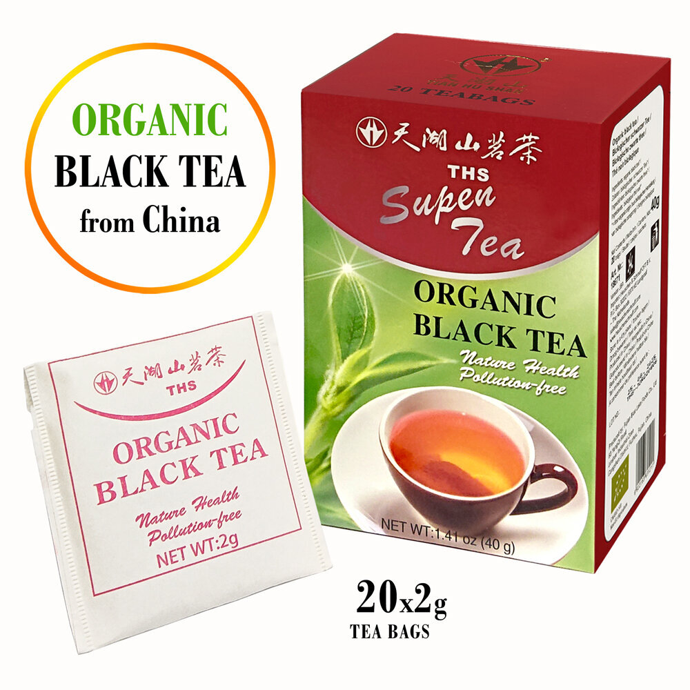 Organiska Ķīnas Melnā tēja paciņās, 2g x 20 cena un informācija | Tēja | 220.lv