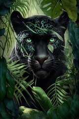 Dimanta mozaīka Melnais leopards, 40x50 cm cena un informācija | Dimantu mozaīkas | 220.lv