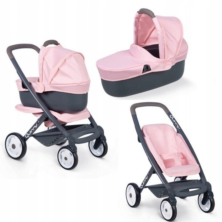 Leļļu rati 3in1 Smoby Maxi-Cosi Quinny rozā цена и информация | Rotaļlietas meitenēm | 220.lv
