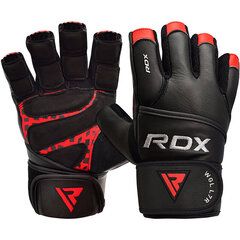 Перчатки для тяжелой атлетики RDX, черные цена и информация | Перчатки для турника и фитнеса | 220.lv