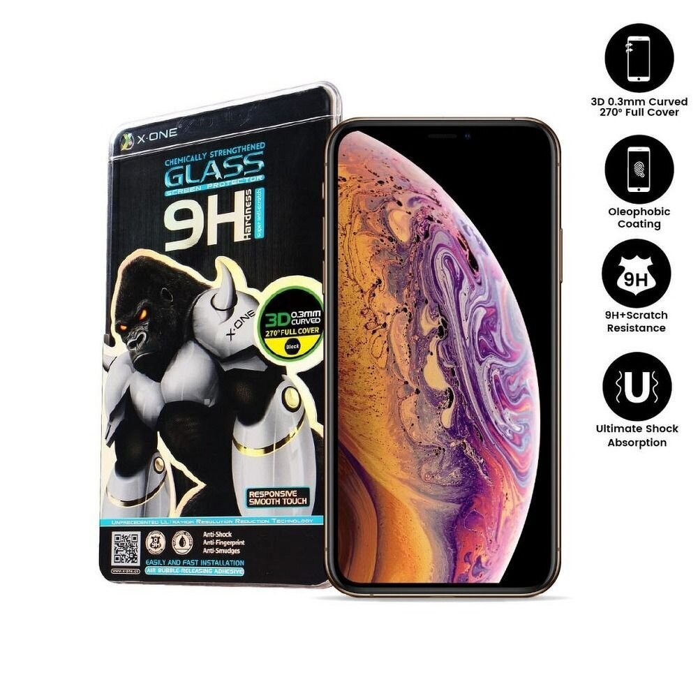 X-ONE iPhone X/Xs cena un informācija | Ekrāna aizsargstikli | 220.lv