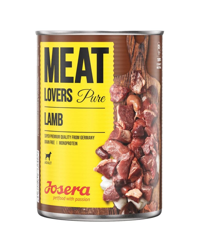 Josera Meatlovers Pure ar jēru, 6x800 g cena un informācija | Konservi suņiem | 220.lv