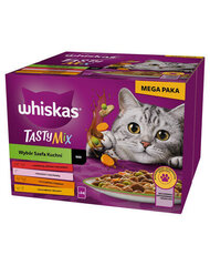 Whiskas pieaugušiem kaķiem, ar liellopa gaļu, lasi, vistu un tītaru, vistu un mencu, 48x85 g cena un informācija | Konservi kaķiem | 220.lv