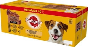 Pedigree suņiem ar jēra, pīles un liellopa gaļu, 40x100 g cena un informācija | Konservi suņiem | 220.lv