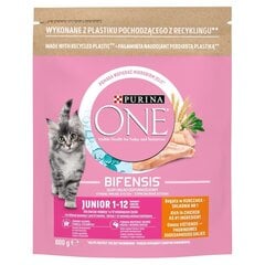 Purina One Bifensis Junior kaķiem ar vistu, 800 g cena un informācija | Sausā barība kaķiem | 220.lv