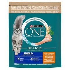 Purina One Bifensis Senior kaķu barība ar vistu, 800 g цена и информация | Сухой корм для собак | 220.lv